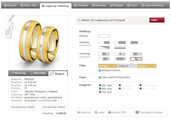 A screenshot of Christ Ring Configurator being used.