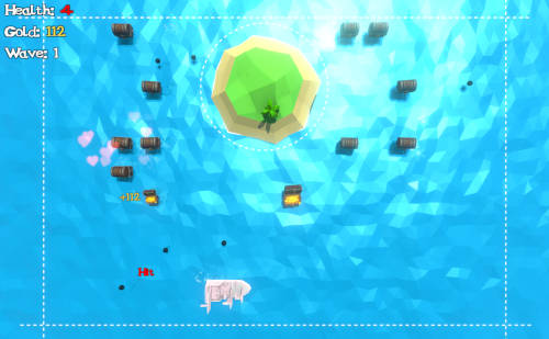 A screenshot of a pirate themed block break game.